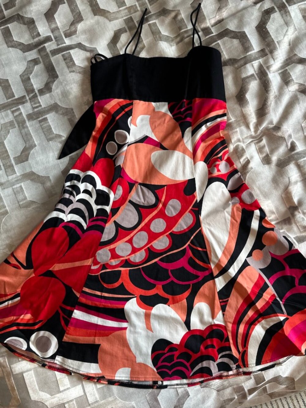 Nine West Bold Orange and Pink Dress - Size 4